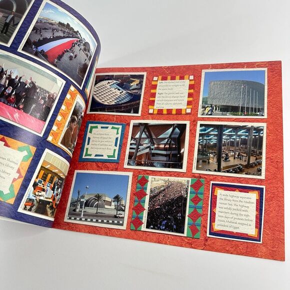 2/$6 Hands Around the Library book by Susan L. Roth-Protecting Egypt’s Books - Picture 4 of 11